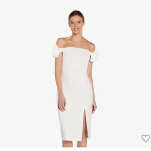 Bridal Dress - Aidan Mattox: off the shoulder sheath dress - White - Size 8